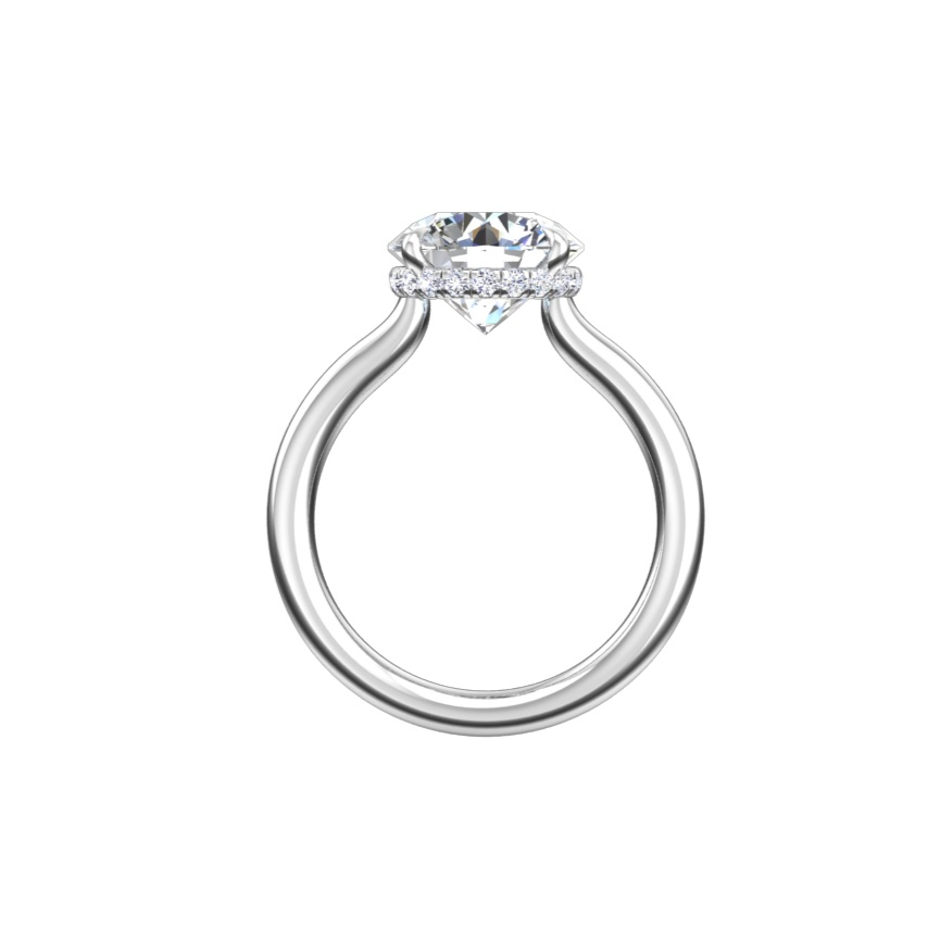 Pear Green Sapphire Diamond Ring Rose Gold Solitaire Low Profile Ring | La  More Design